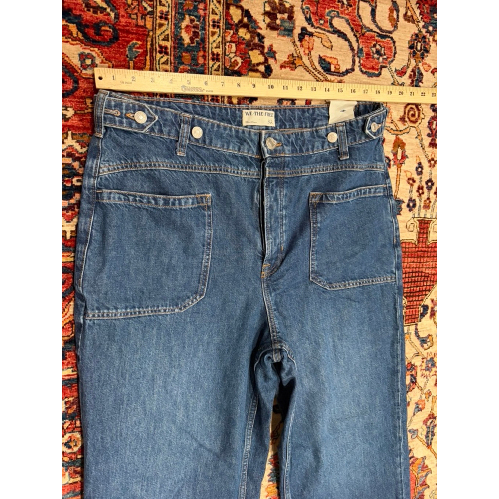 New Free People We The Free Palmer Cuffed Jeans Women’s 32 High Rise Cropped - Picture 4 of 12
